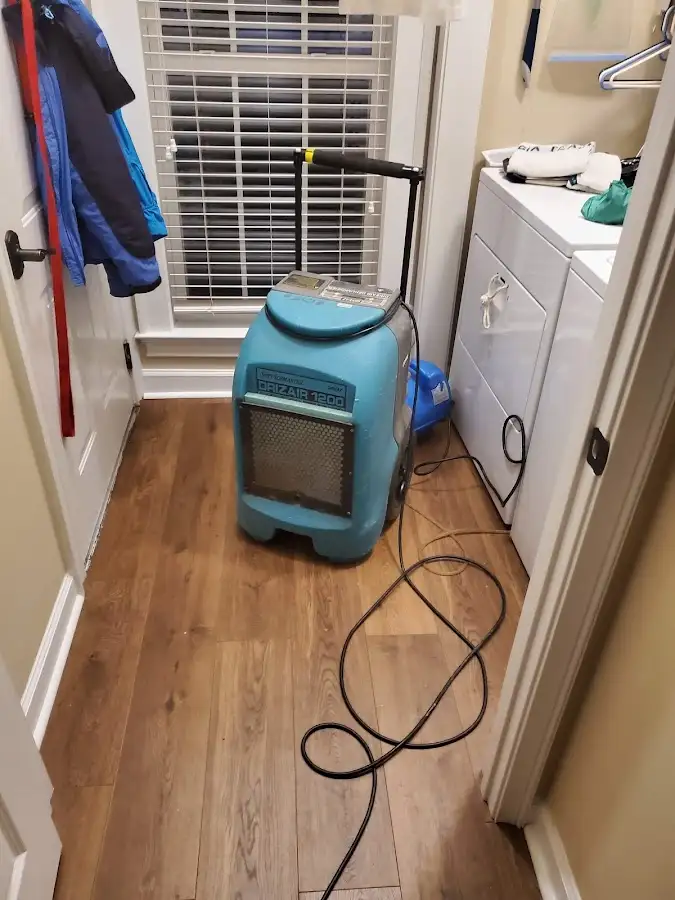 Commercial dehumidifier deployed for Flood Damage Cleanup in Lake Norman of Catawba